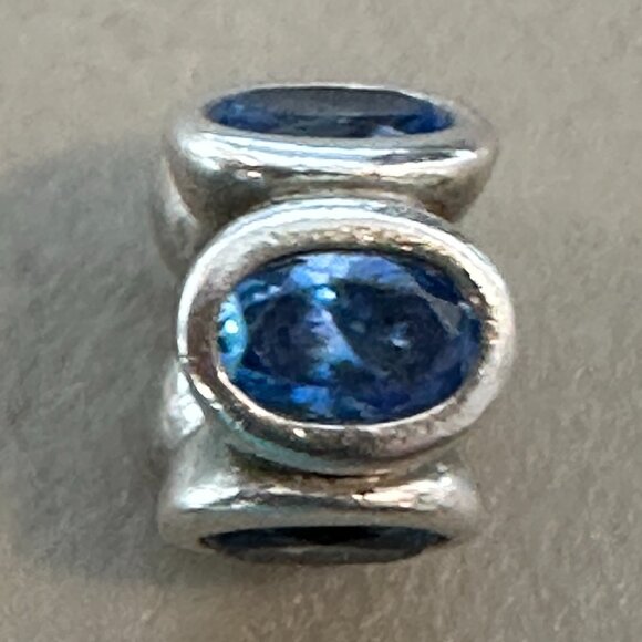 Authentic Pandora Charm - Silver & Blue Oval Lights Charm S925 ALE - EUC - Picture 7 of 9